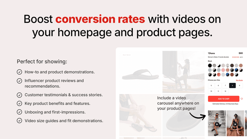Boost conversion rates with videos on your homepage and products