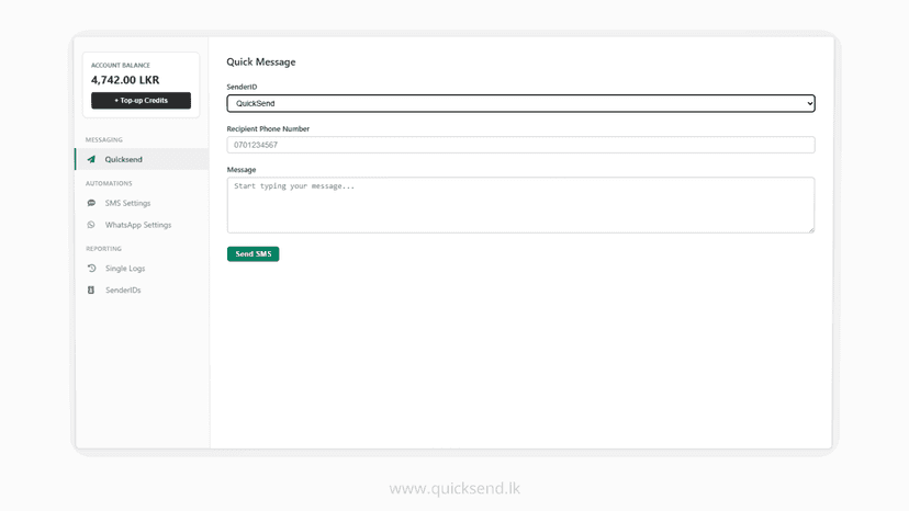 quicksend sms gateway sri lanka