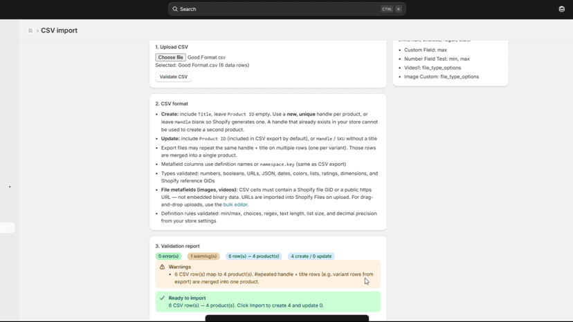CSV Import