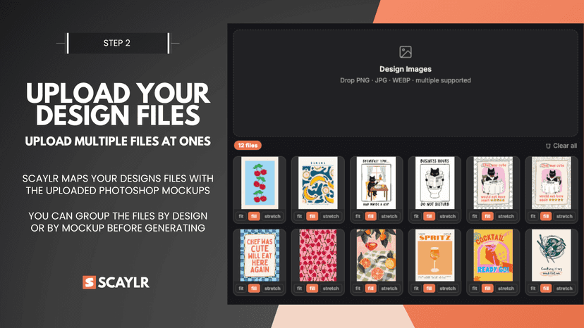 Step 2: Upload your designs