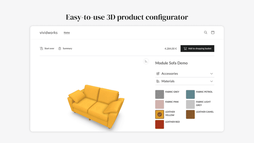 VividWorks 3D configurator front-end