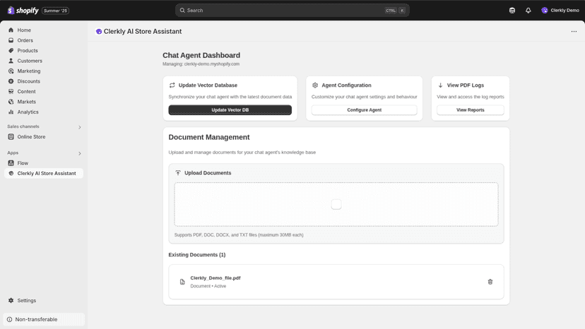 Screenshot showcasing the dashboard