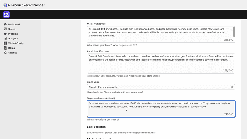 Onboarding: Describe your company