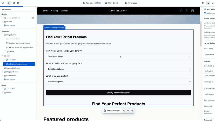 Theme editor: Add widget