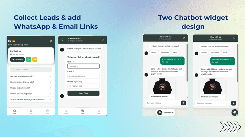 chatious - collect leads and multiple widgets support