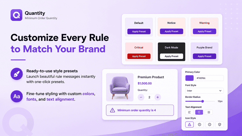 Customize order rule messages to match your brand
