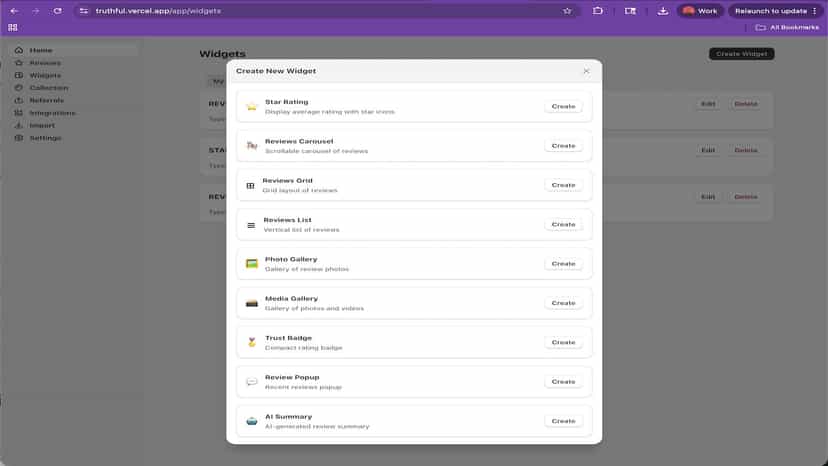 Reviews list (the moderation view)
