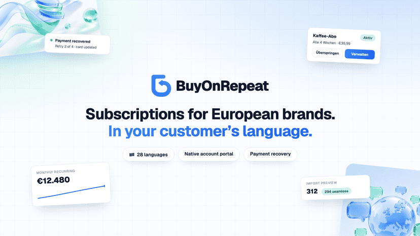 BuyOnRepeat — subscriptions app for European Shopify brands