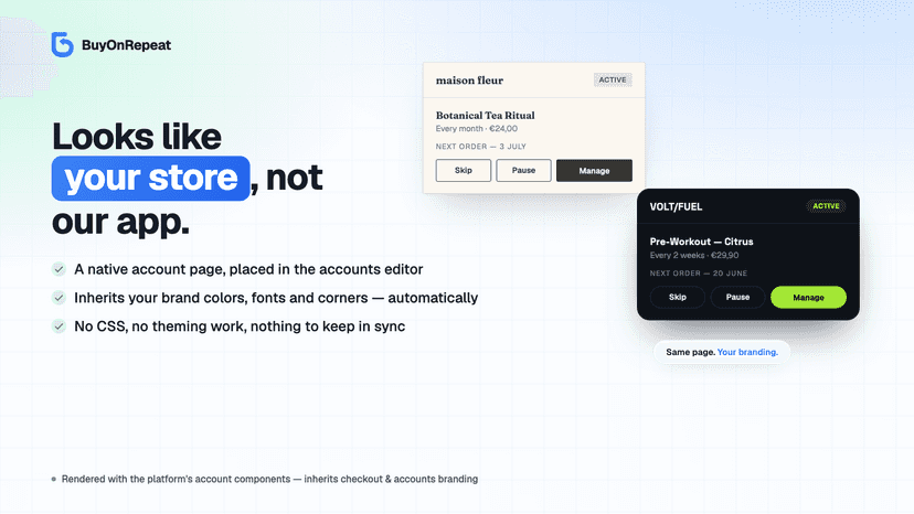 Portal cards inheriting two different store brandings