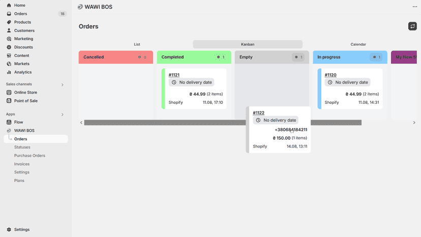 Kanban for Orders