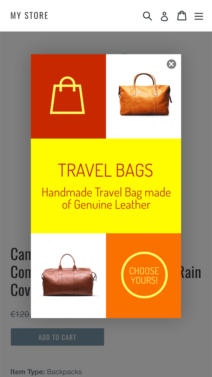 Build your own custom mobile pop-ups