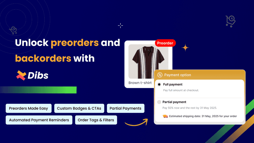 Shopify preorder & backorders with flexible payment options