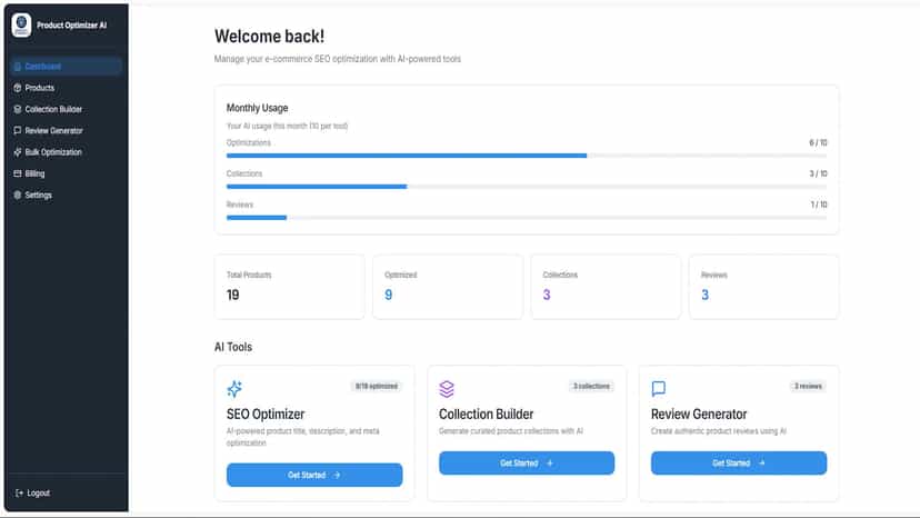 Dashboard Page