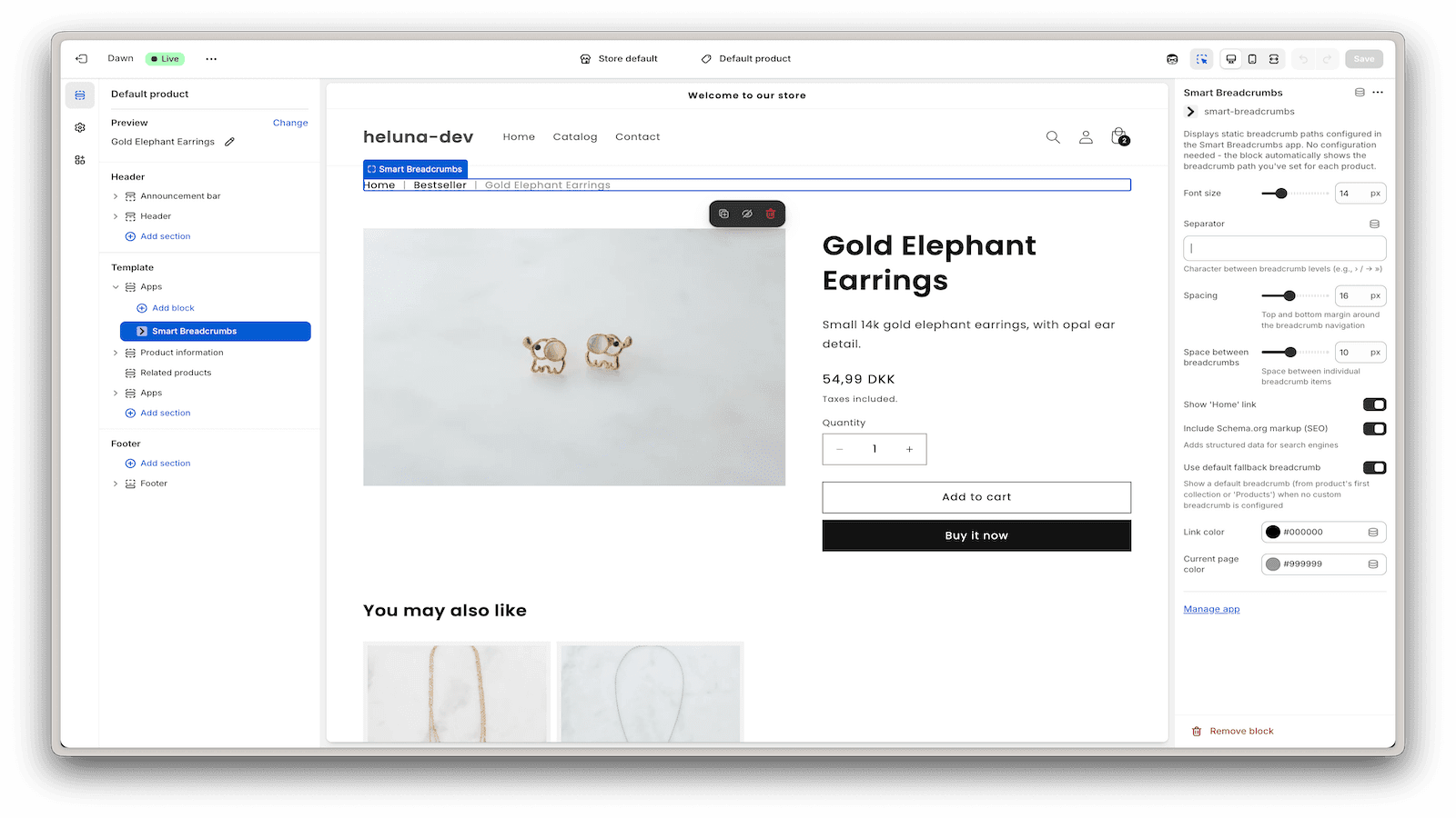 Implementation in theme editor