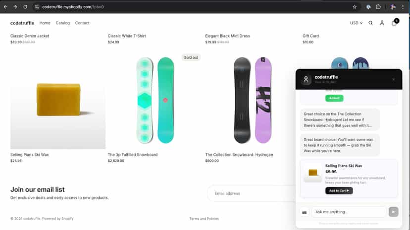 Recommends impulse buys after a purchase