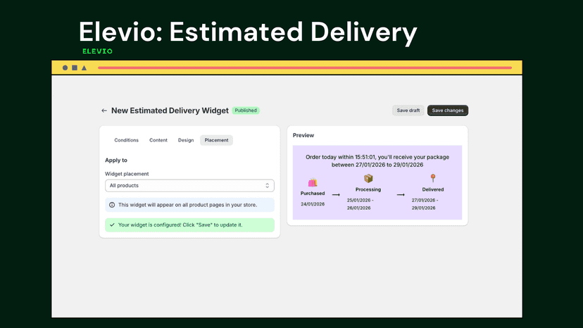 Elevio: Estimated Delivery