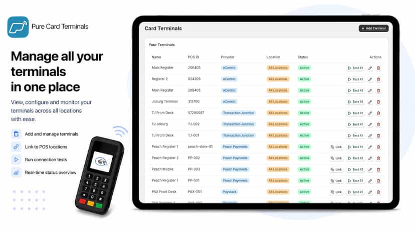 pure card terminals management