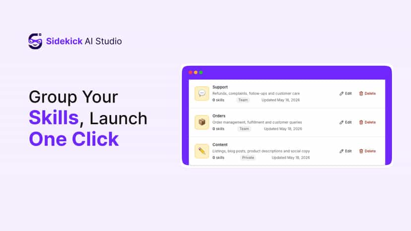 group your skills, launch one click