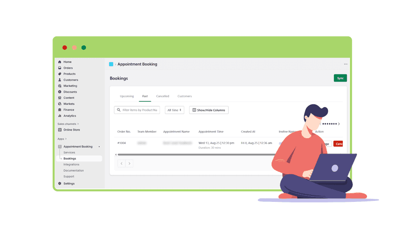 Appointment Bookings Displaying In Dashboard