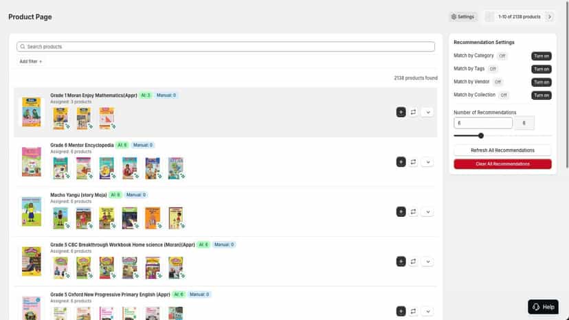 AI Similar Products page