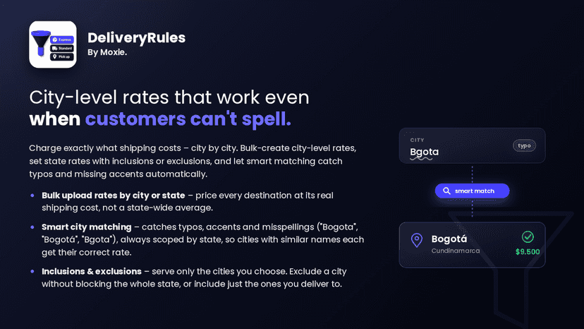 Correct city rates even with typos or apply city level exclusion