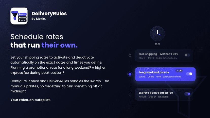 Rates activate and expire automatically