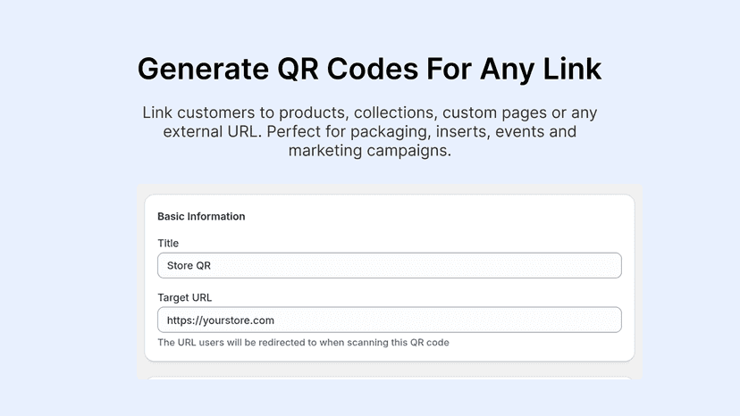 Generate QR Codes For Any Link