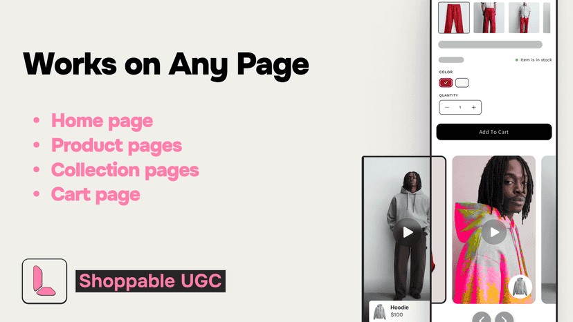 Works on Home Page, Product Pages, Collection and Cart pages