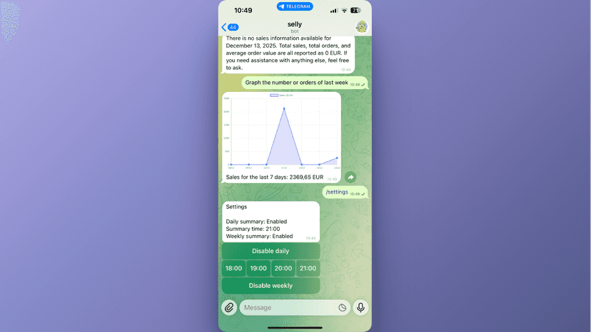 Charts & Settings
