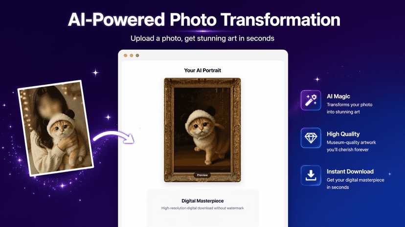 AI-generated Renaissance portrait from a photo upload