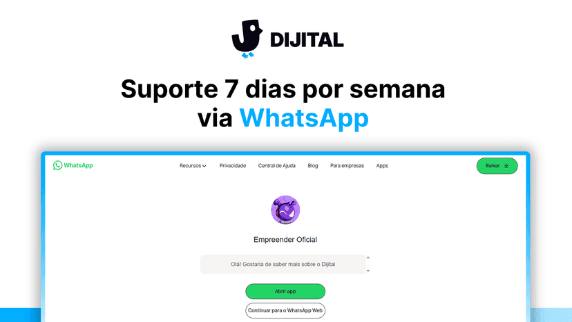 Suporte 7 dias por semana
