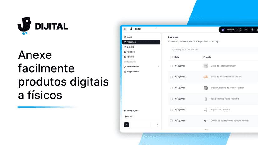Anexe produtos digitais a físicos