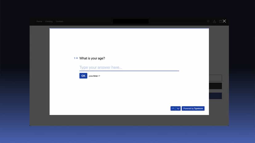 Typeform Shopify Storefront Screenshot