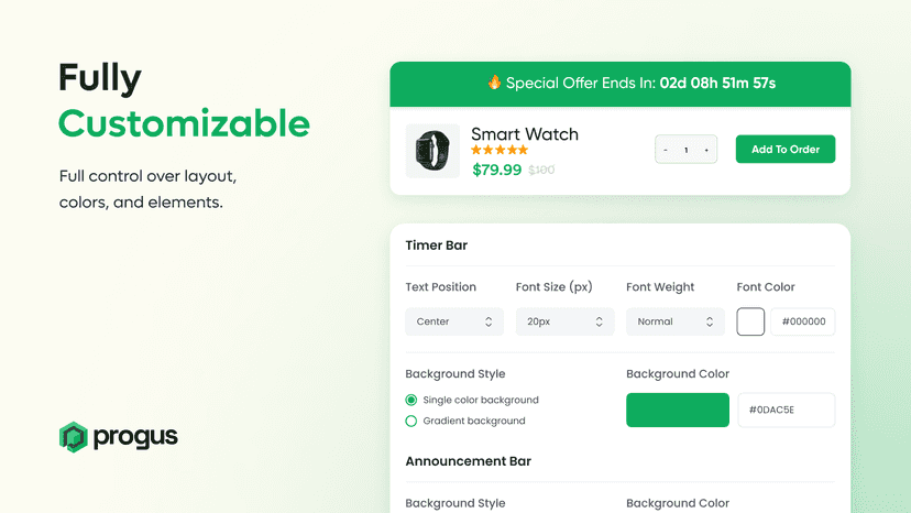 Progus Sticky Add To Cart - customizable