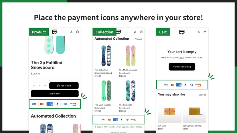 Payment icons on your store!