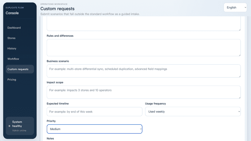 Duplicate Custom requests