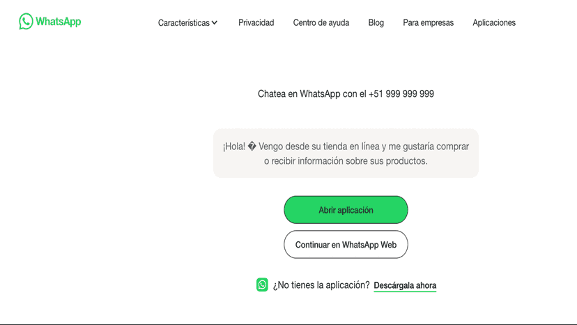 Página de whatsapp