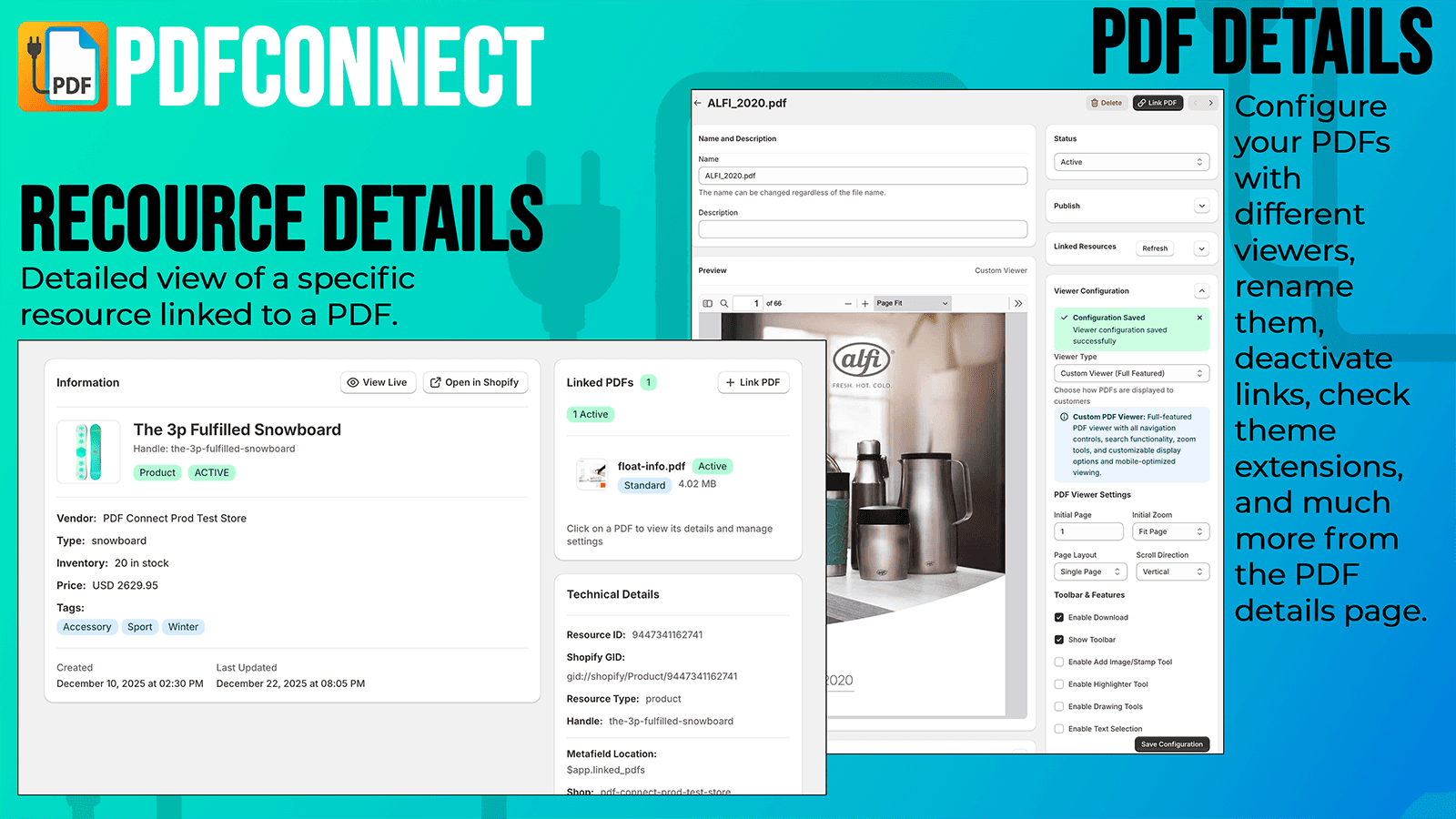 details page for PDF and resource