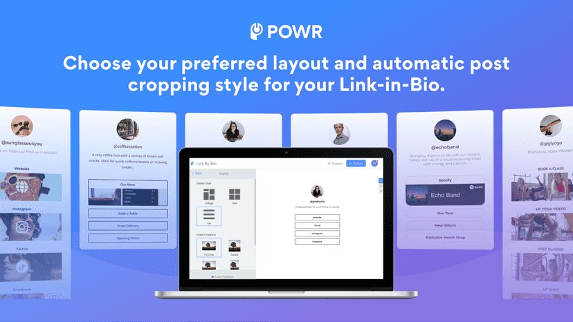 Choose preferred layout, transitions, and cropping styles
