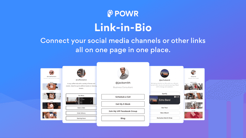 Connect social channels or other links in a link-in-bio