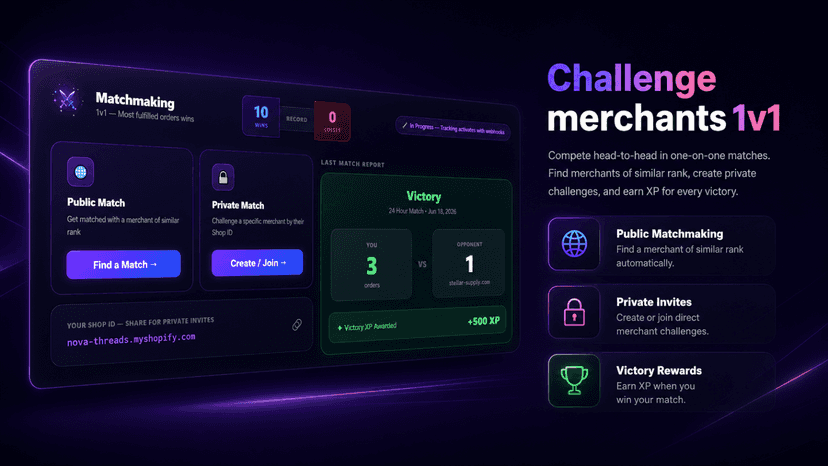 Matchmaking screen showing 1v1 battles and match results