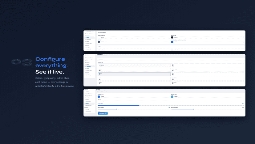 CareerFlow - Style configurator with colors and fonts