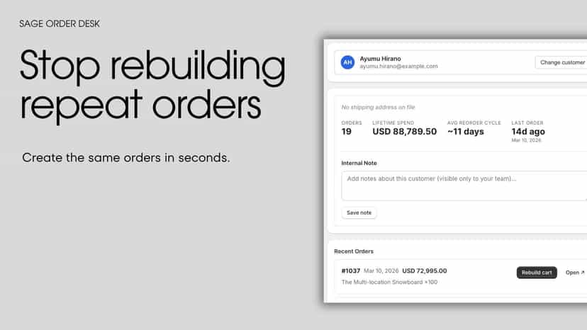Create repeat orders in seconds without rebuilding