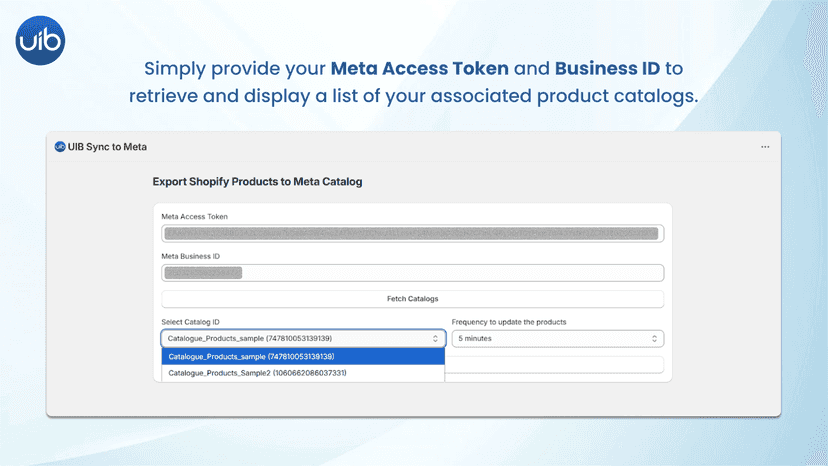 Display a list of your associated product catalogs