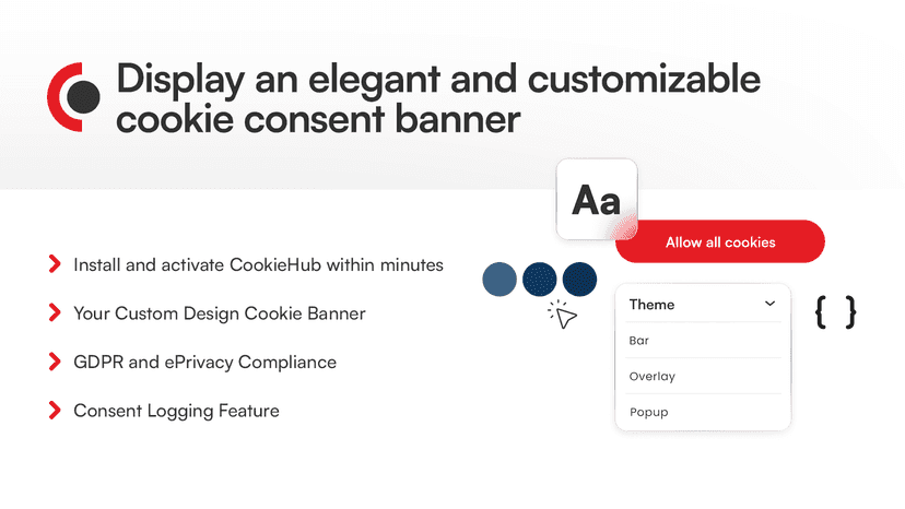 Display an elegant and customizable cookie consent banner