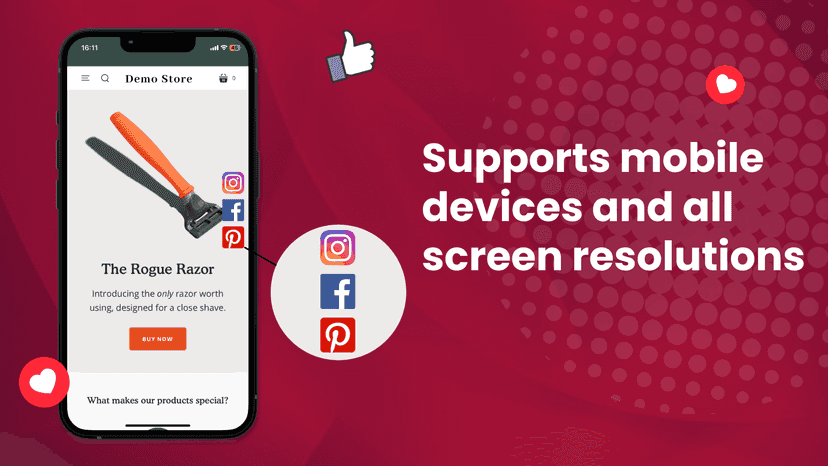 The app fully supports all mobile devices & screen resolutions