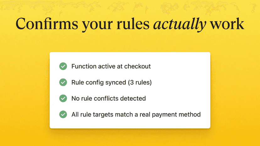 Health check confirming rules are active and valid