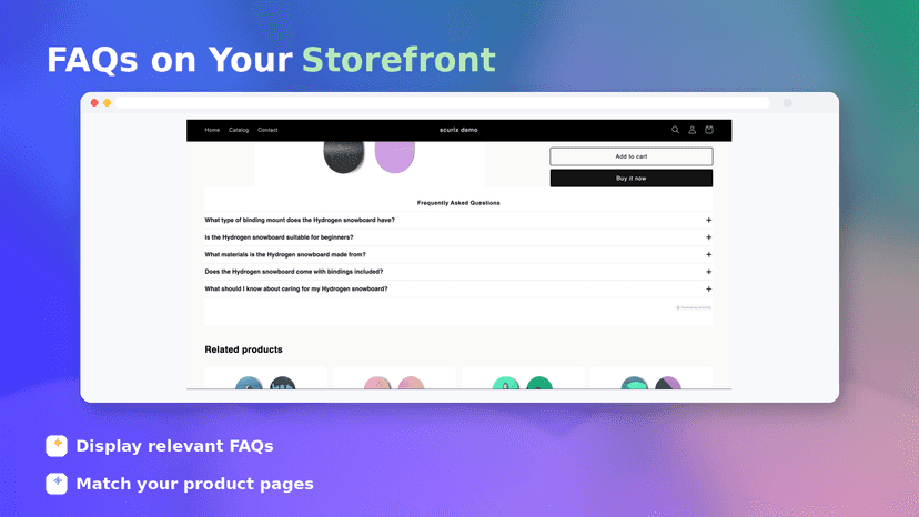 FAQs on your storefront