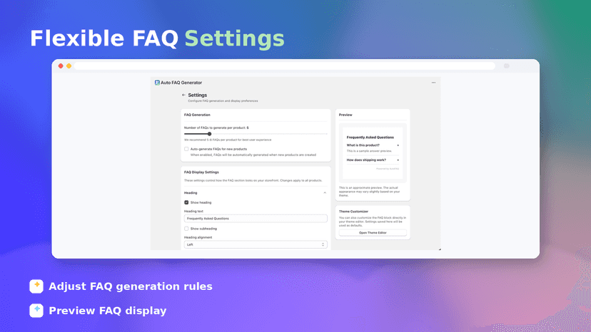 Flexible FAQ settings