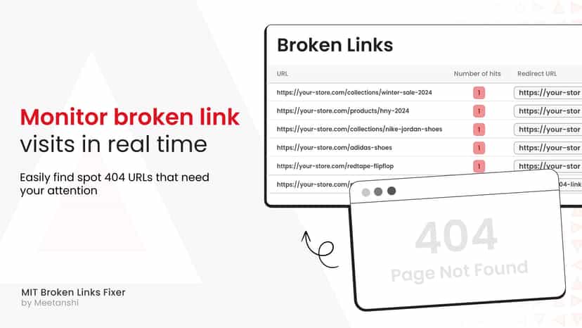 Monitor broken link visits in real time